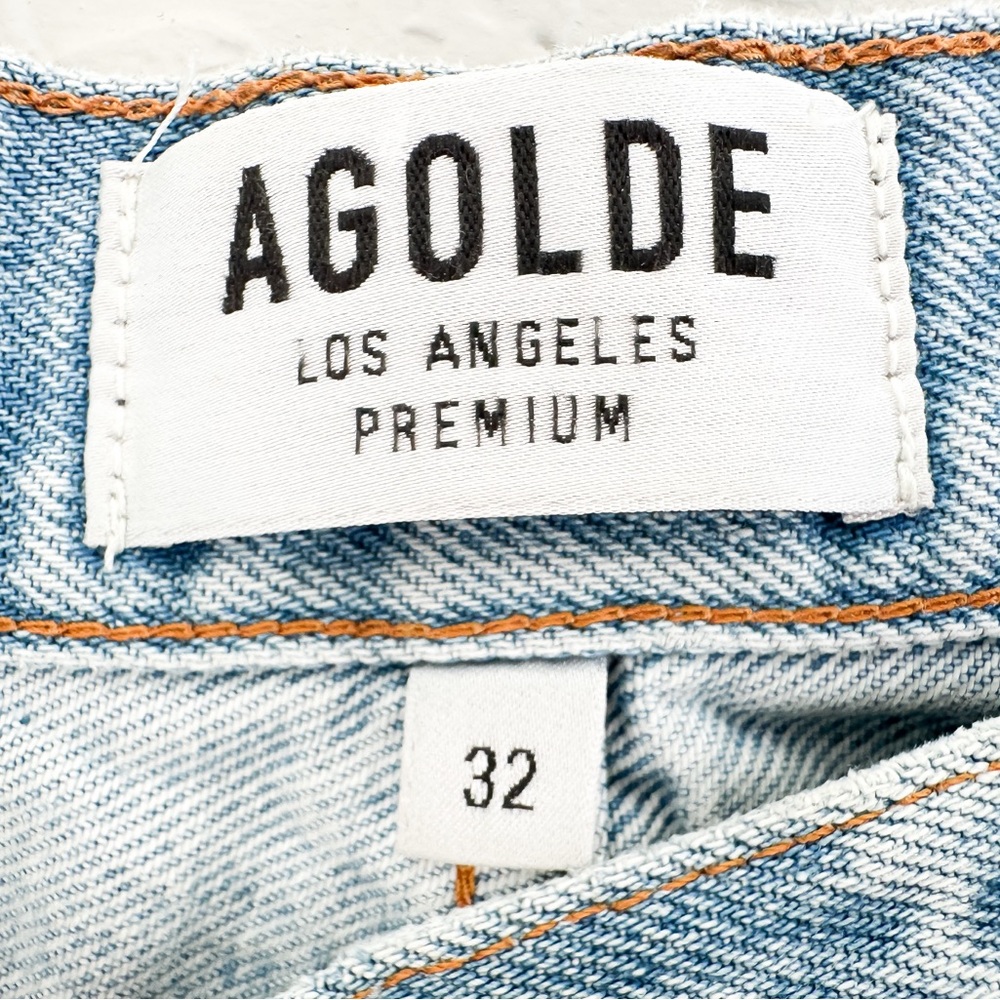 AGOLDE Parker Vintage Cutoff Denim Shorts Light Wash Distress Women’s - Size 32 - Picture 3 of 13